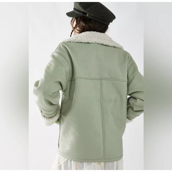 Free People Kaja Vegan Bonded Peacoat Large - Picture 3 of 8